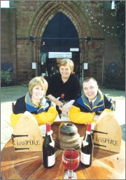 Karen Aspin and Jamie McIntosh of the City Centre Company with Julia Priestly, catering assistant Inspire Caf Bar