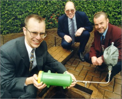 DAVE COLE, RICHARD HEGINBOTHAM AND PETER STARLEY WITH THE ENVIROVALVE
