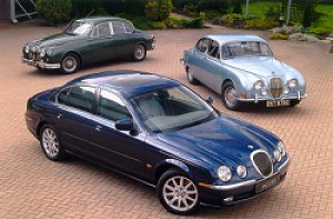 The new S-Type Jaguar with original S-Type and Mk2 saloons