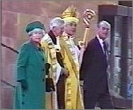 Queen Elizabeth II, Prince Philip, Archbishop of Canterbury - Coventry Cathedral - 3 March 2000